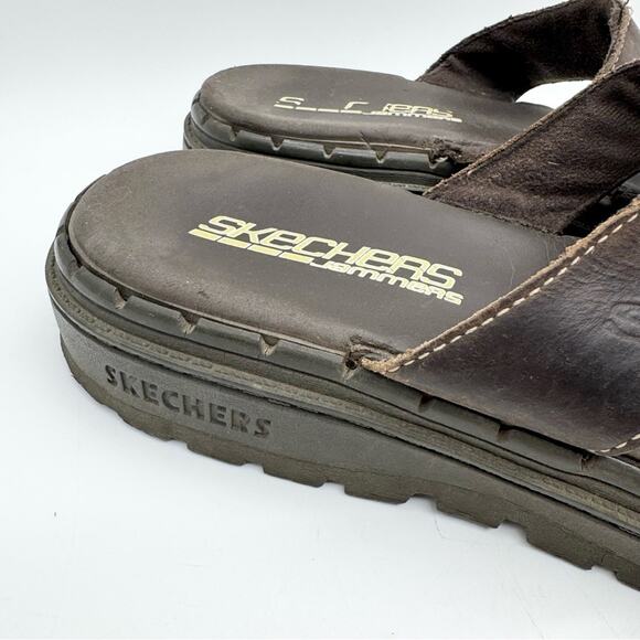Vintage Y2K Men's Chunky Skechers Jammer Retro Strappy Slide Sandals Brown 9 - Picture 3 of 15